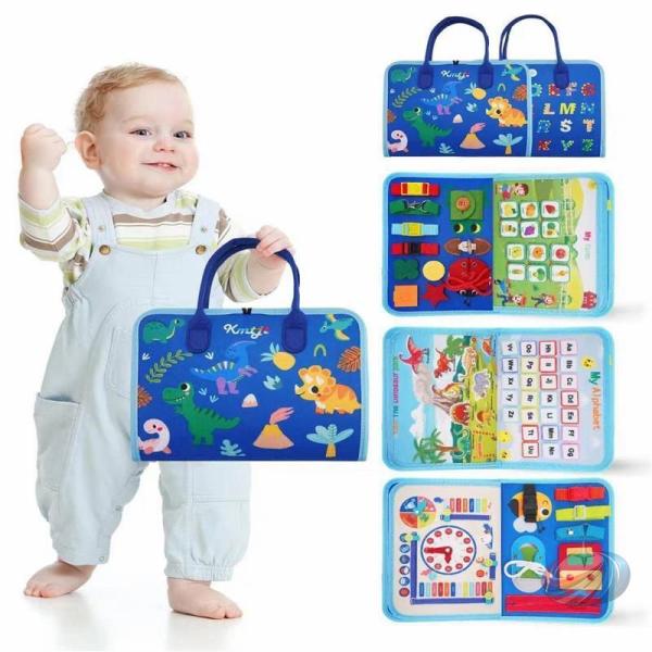 ビジーボードモンテッソーリおもちゃお着替えの練習フェルトおもちゃ錦パズル紐通しボタン練習紐結びちょう...