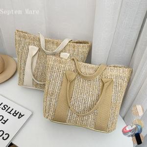 かごバッグ レディース大容量草編みバッグの詳細画像1