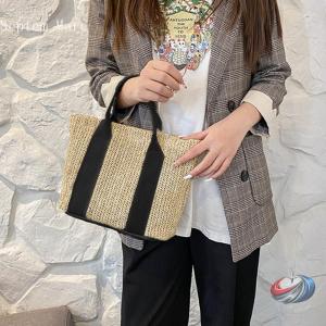 かごバッグ レディース大容量草編みバッグの詳細画像3