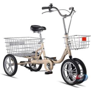 14インチ 三輪自転車 高齢者用 高さ調節 シ...の詳細画像1