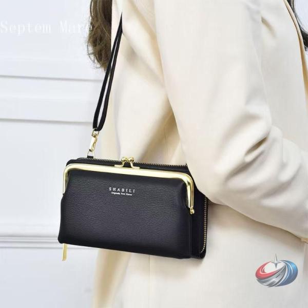 レディース長財布 スマホポーチ ショルダー ポシェット がま口長財布レディース 大容量収納 可愛い二...