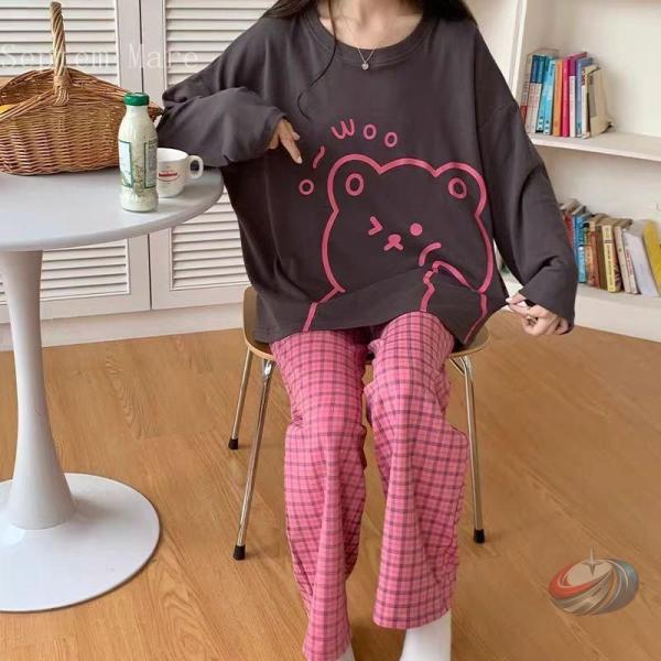 パジャマ レディース ルームウエア 綿 2点セット ロングパンツ 長袖 上下セット春秋 株式会社錦可...