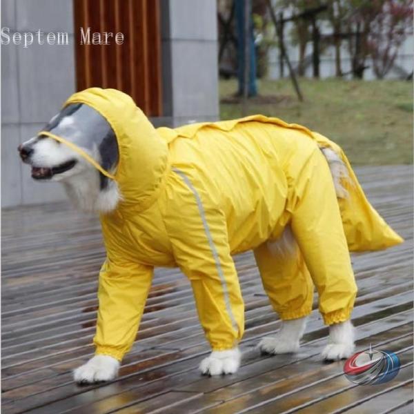犬 レインコート フード付き 中型犬 大型犬 撥水 反射テープ ゾンチー 散歩しやすく洗濯もできるク...