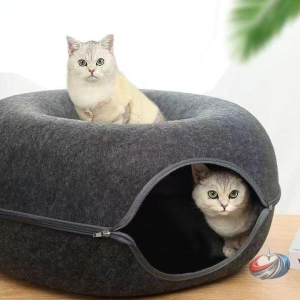 ペットベッド ドーナツ型 猫 夏用 キャットハウス ゾンチー トンネル風にも使えて洗いやすい 子猫に...