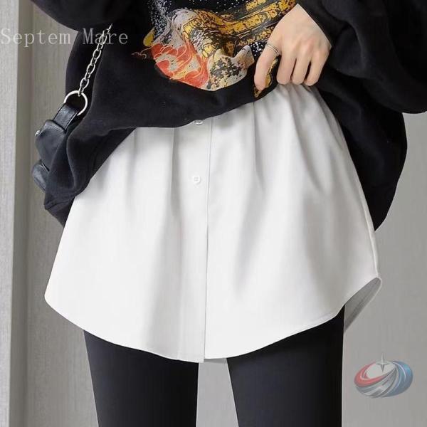 付け裾 レディース シャツ風 レイヤード 重ね着風 ゾンチー 体型カバーもしやすい いつものトップス...