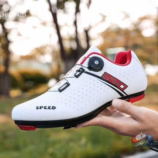 サイクルシューズ 男女兼用 自転車シューズ カラフル マルチカラーダイヤル式 ライトウェイト サイク...