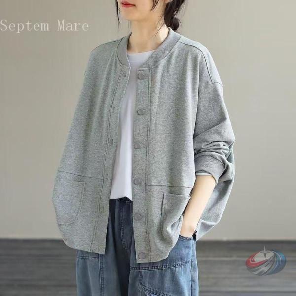 アウター ジャケット レディース 春 ライトブルゾン トップス 羽織 ショート丈コート スウェット ...