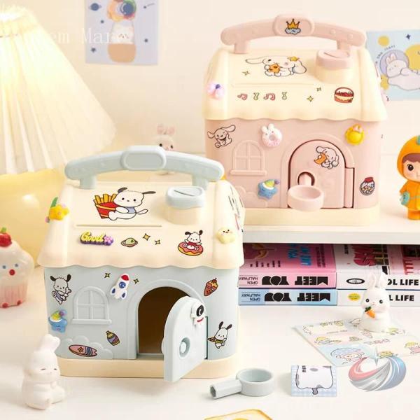 お家型貯金箱可愛いDIYシール子供お札面白い鍵付きハウスかわいいこどもの日誕生日プレゼントギフト雑貨...