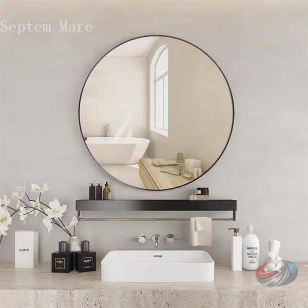 姿見鏡 壁掛け鏡 丸型 バスルームミラー ゾンチー 全身鏡 アルミフレーム 玄関 洗面 化粧にも使い...