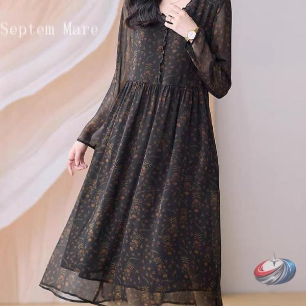 ギャザー 花柄 フォーマル 姪の結婚式 60代 ワンピース 叔母 お宮参り 上品 食事会 両親 顔合...