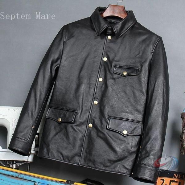 特売！保証 カウハイド 復刻50's ドライビングコート レザージャケット ブラック サイズ選択可株...