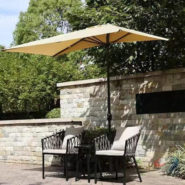 ガーデンパラソル 長方形 250×120cm UVカット チルト機能 クランク開閉 ゾンチー 風に強...