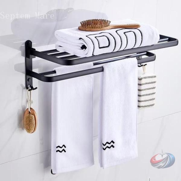 多機能 タオル掛け 洗面所 壁掛け ハンガー ／ 折りたたみラック ／ フック収納棚 隙間収納 スリ...