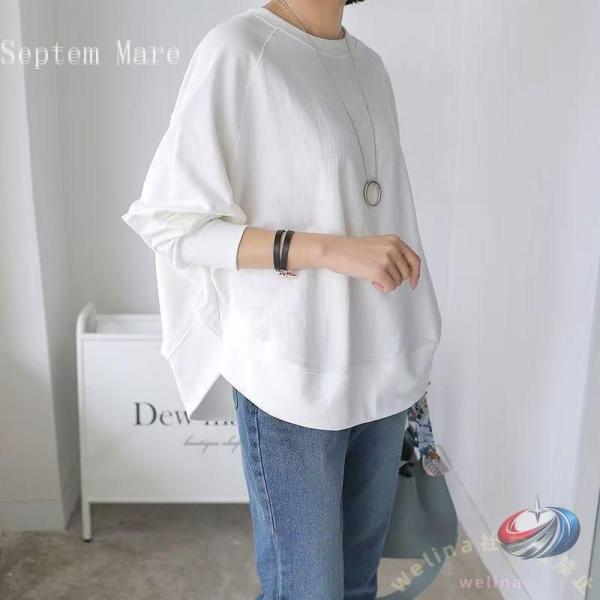 ゆる トレーナー トレーナー 丸首 レディース ラグラン ドルマン スウェット プルオーバー オーバ...