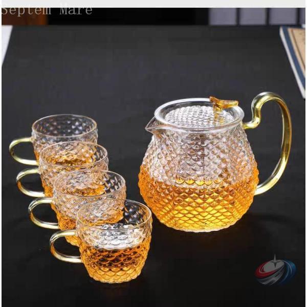 耐熱ガラス ティーポットセット 600ml ゾンチー 直火対応 茶こし付き 紅茶やお茶を美しく楽しめ...