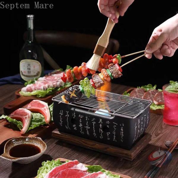 BBQコンロ 焼き鳥焼き器 家庭用焼肉 プレート 小型 バーベキューコンロ キャンプ 卓上型網焼き ...