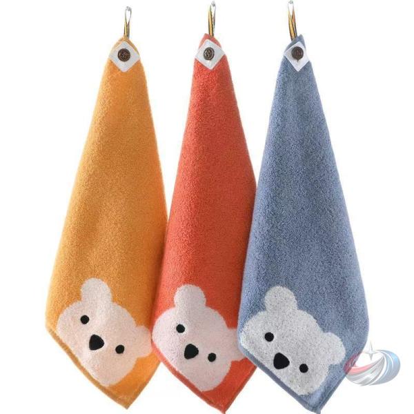【3枚セット】ループタオル 子どもタオル セット ループ付き 30*30cm ハンドタオル くまさん...