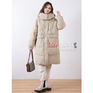 トレンチ型 ダウンコート ダウン80% フェザー20% レディース アウター