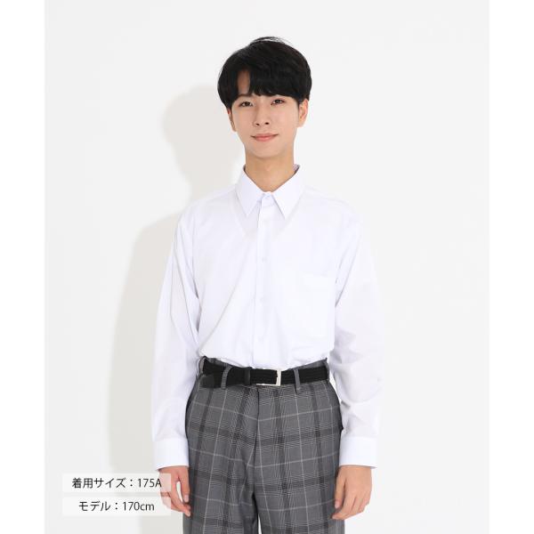 【2枚セット】スクールシャツ 男子 長袖 学生服 お得 ノーアイロン ワイシャツ 中学 白 ホワイト...