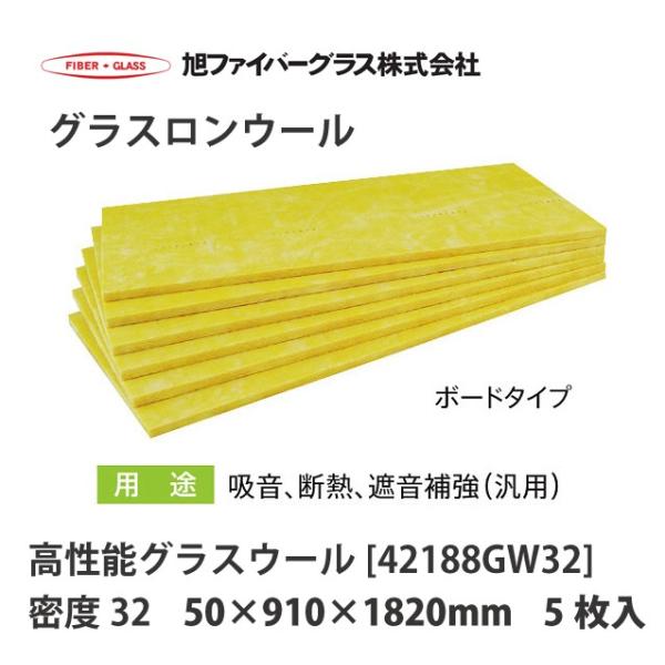 【法人様限定】メーカー直送品 旭ファイバーグラス グラスロンウール　ボードタイプ 密度32(kg/m...