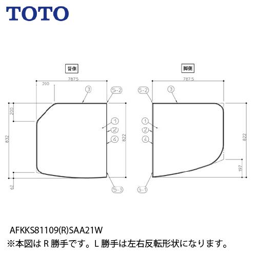 風呂フタ ST断熱2枚風呂ふた TOTO [AFKKS81109(R/L)SAA21W] バス お風...