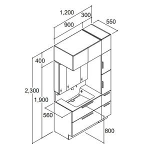 LIXIL リクシル 洗面化粧台 クレヴィ 間...の詳細画像1