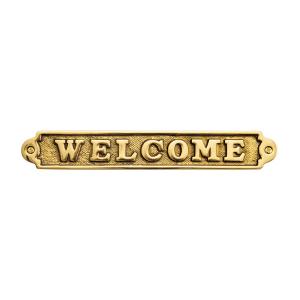 納期未定欠品中 真鍮 サインプレート 金色 文字「WELCOME」 アンティーク ブラス 雑貨 [630112] ゴーリキアイランド｜コンパネ屋 Yahoo!ショップ