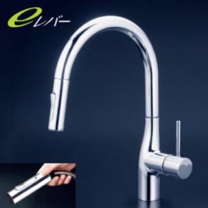 KVK KM6071ECHS KVK シングルシャワー付混合栓(センサー付) 撥水 : 住