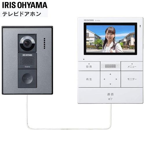 インターホン テレビドアホン IRIS OHYAMA [TD-SM3010-WSH] ホワイト/ガン...