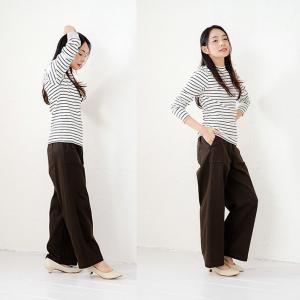 暖かい ワイドパンツ レディース デニム 裏起...の詳細画像5