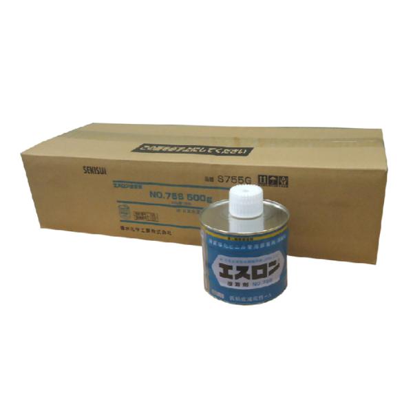 積水　エスロン接着剤　No.75S　500ｇ　刷毛付　低粘度　10缶入　（1箱）　青缶