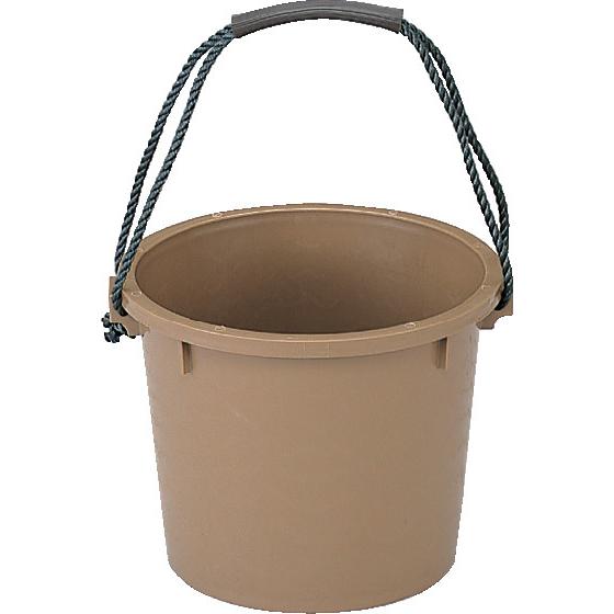 三甲　タフゴムバケツ　ロープ持ち手　13L　ブラウン　401407-02　サンコー　左官用バケツ　工...