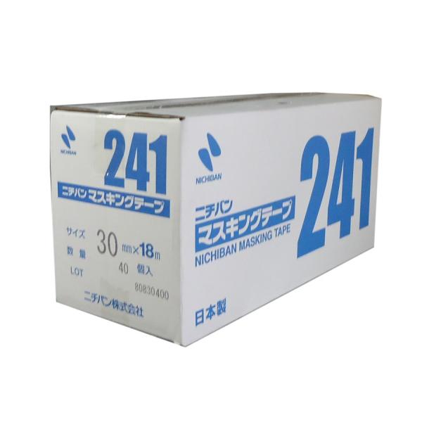ニチバン　マスキングテープ　NO. 241 ブラウン　30mm×18m　40巻入（小箱）　紙粘着テー...