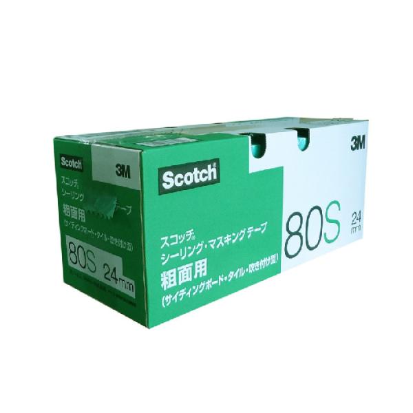 3M　80S シーリング・マスキングテープ　緑　24mm×18m　50巻入　粗面用　小箱1箱　スコッ...