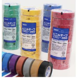 セキスイ　エスロンテープ　No.360　各色　38mm×20m　5巻入（1パック）　SEKISUI　...