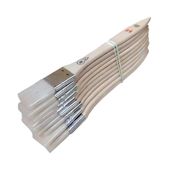 金巻エナメル刷毛　白毛　平型　8号　　24mm　10本　（1束）　【※代引不可※】