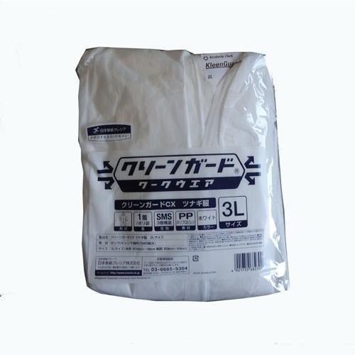 クリーンガードCX　白　3Lサイズ　24着（1ケース）　クレシア　68230　ツナギ服（フード付き）...