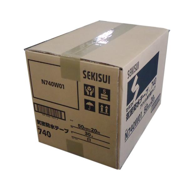 気密防水テープ　No.740　白　50mm×20m　30巻（１ケース）セキスイ　SEKISUI　ホワ...