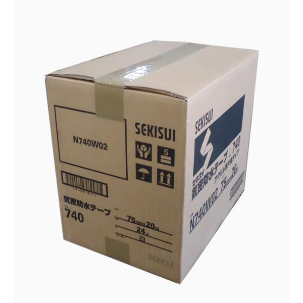 気密防水テープ　No.740　白　75mm×20m　24巻（１ケース）　セキスイ　SEKISUI　ホ...