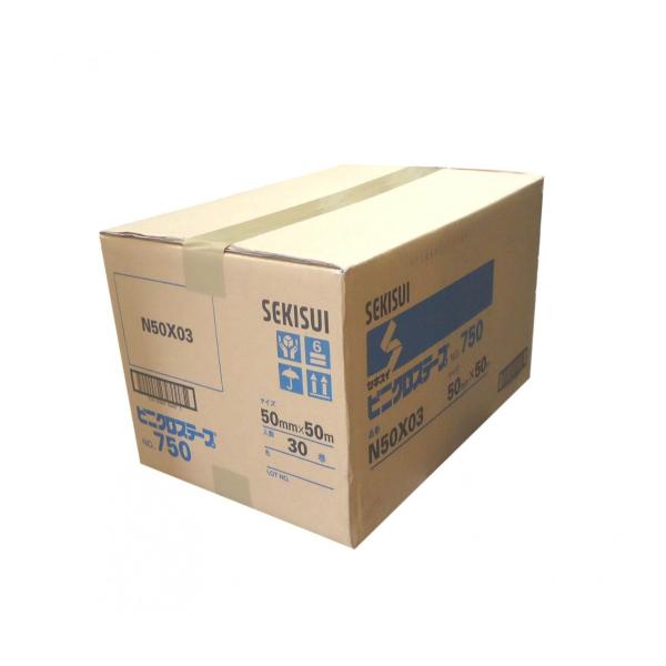 セキスイ　ビニクロステープ　No.750　茶　50mm×50m　30巻（１ケース）　　　　SEKIS...