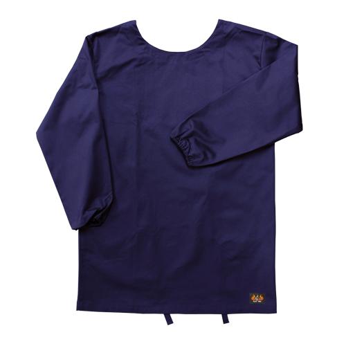 アルマテックス　防炎エプロン割烹着型　背面ひも式　AX1101 Fサイズ　ネイビー　日光物産　エプロ...