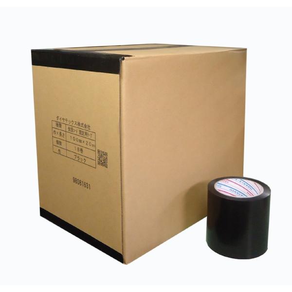 ダイヤテックス　仮設コード固定用テープ　CK-06-BK　100mm×20m　黒　18巻（1ケース）...