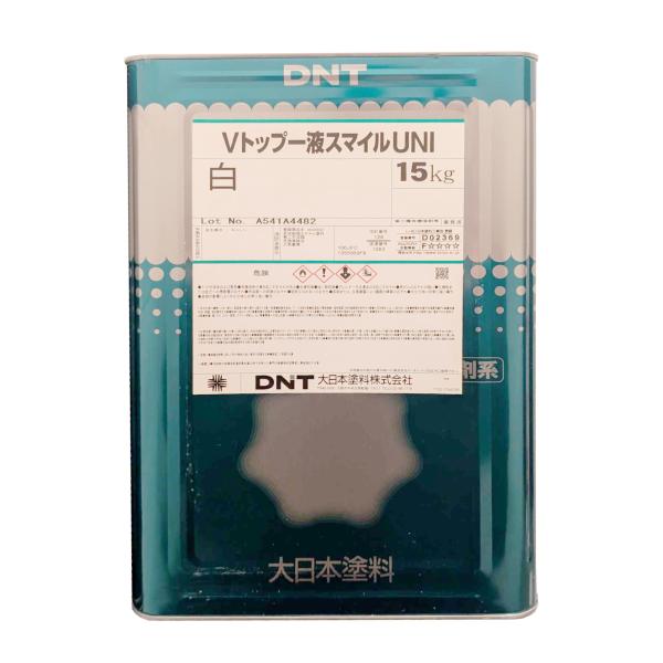 大日本塗料　Vトップ一液スマイルユニ　白　艶有　15kg　ホワイト