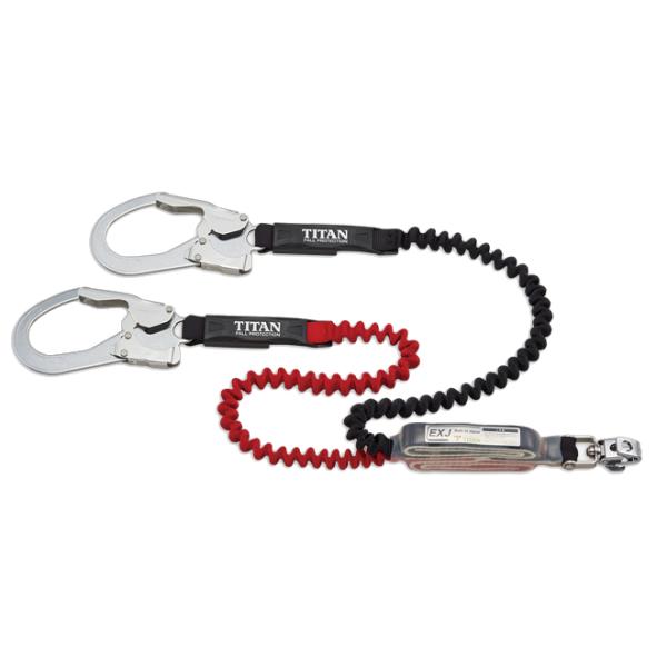 サンコー　伸縮ストラップ　ダブルランヤード　HL-ERW　フルハーネス用ランヤード（フルハーネスは別...