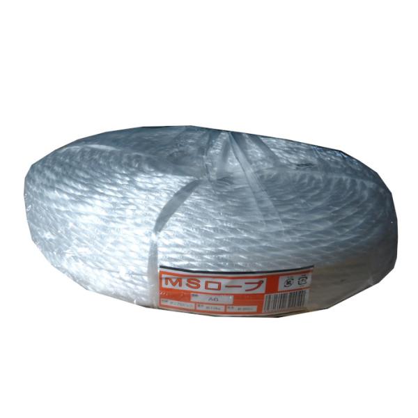 MSロープ　NO.6　白　6mm×200m　PPロープ　PPソフトロープ　ホワイト　6x200　