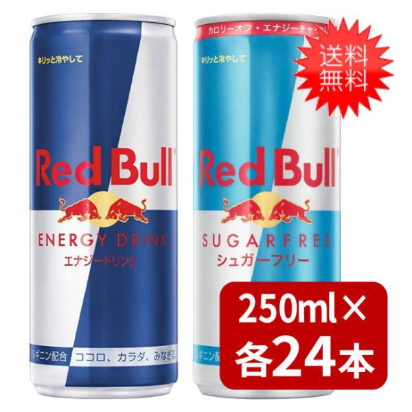 レッドブル250ml×24本 1ケース シュガーフリー250ml×24本 1ケース 2種類セット 送...