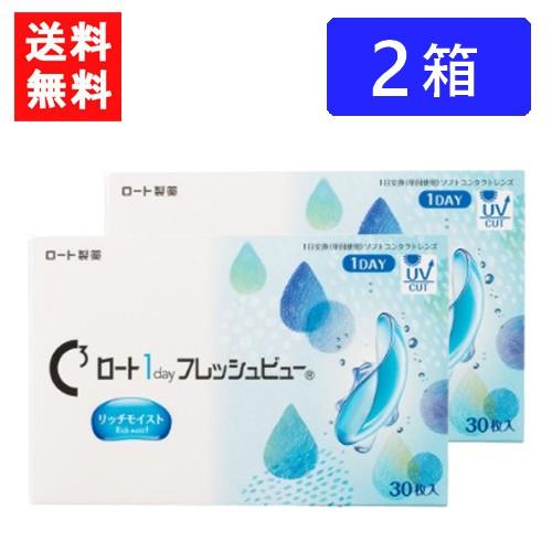 ロート ワンデーフレッシュビュー リッチモイスト 30枚入 ×2箱 送料無料 RHOTO 1DAY ...