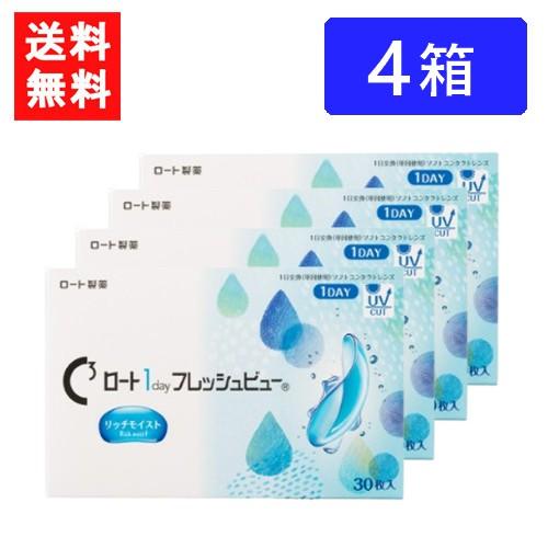 ロート ワンデーフレッシュビュー リッチモイスト 30枚入 ×4箱 送料無料 RHOTO 1DAY ...