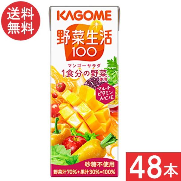 カゴメ 野菜生活100 マンゴーサラダ 200ml 2ケース 48本 送料無料