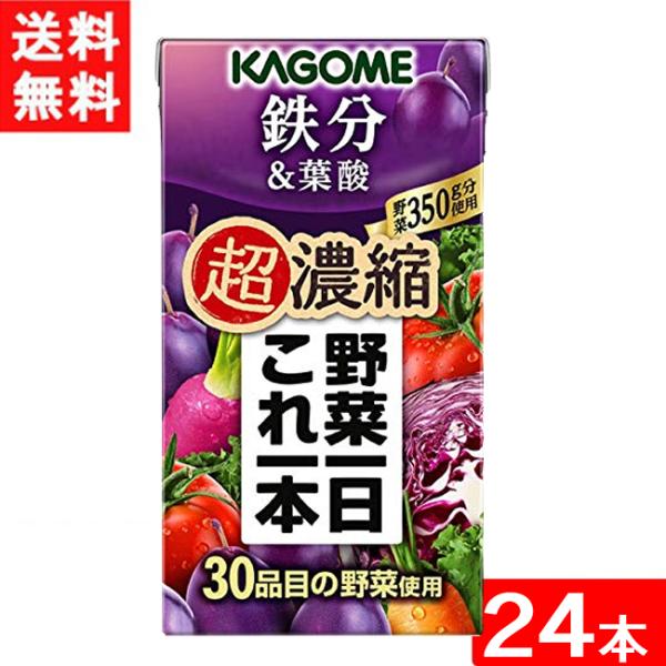 カゴメ 野菜一日これ一本 超濃縮 鉄分＆葉酸 125ml 24本 1ケース 送料無料